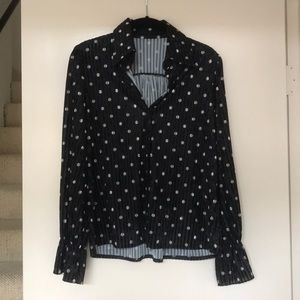 Storets Small polka dot button up long sleeve top